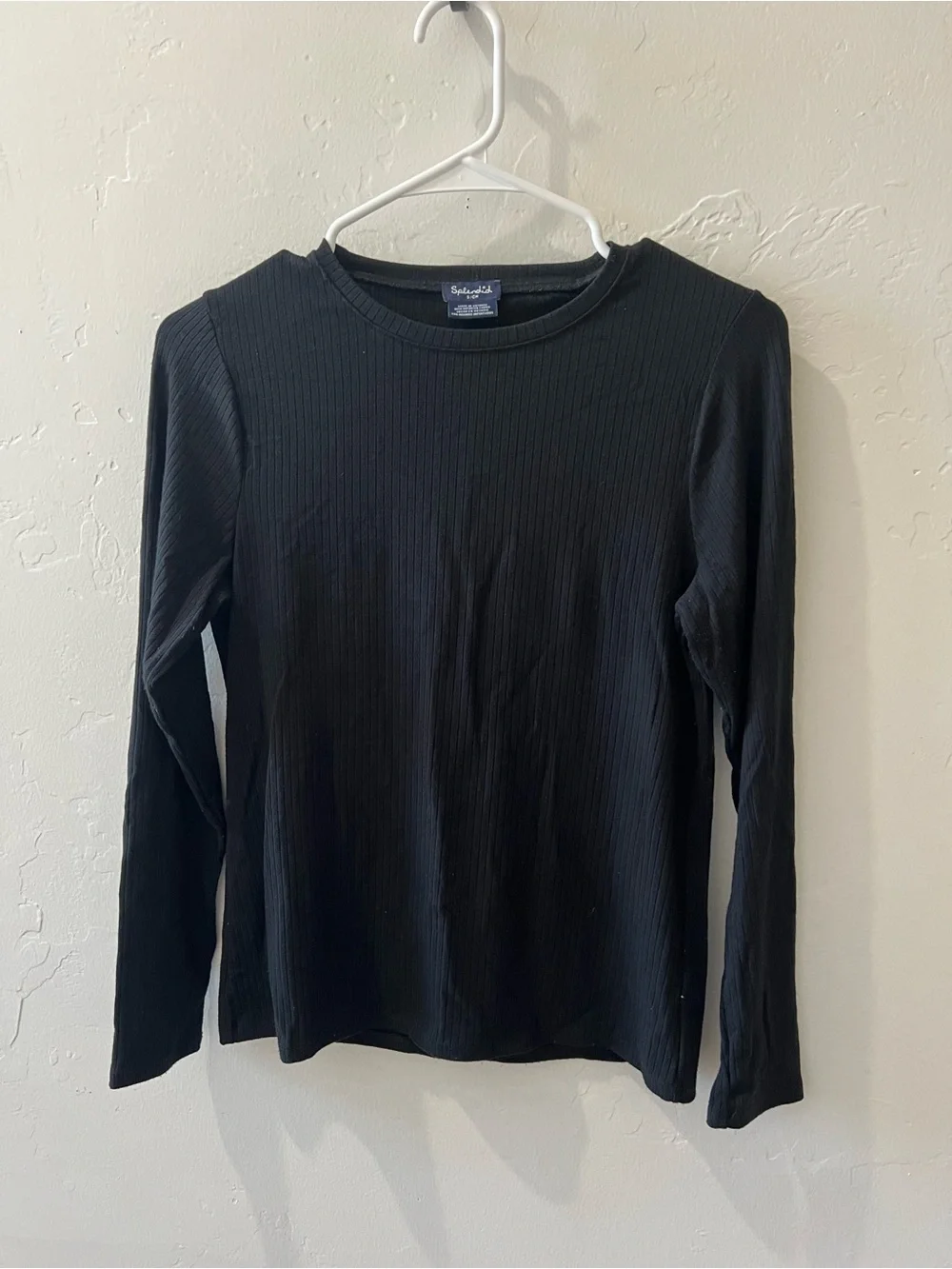 Splendid Women’s Ribbed Crewneck Top in Black
